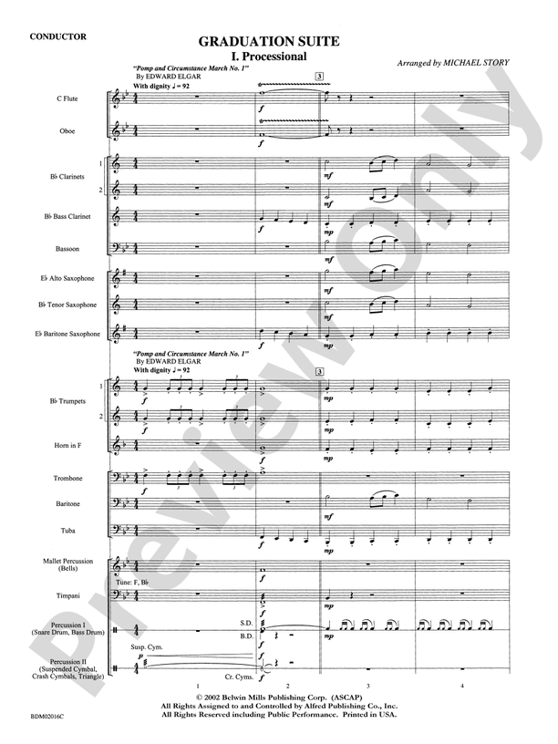 Graduation Suite (Processional: Pomp and Circumstance March No. 1 / Recessional: Rondeau from Premiere Suite) - Concert Band Conductor Score & Parts (Digital Download)
