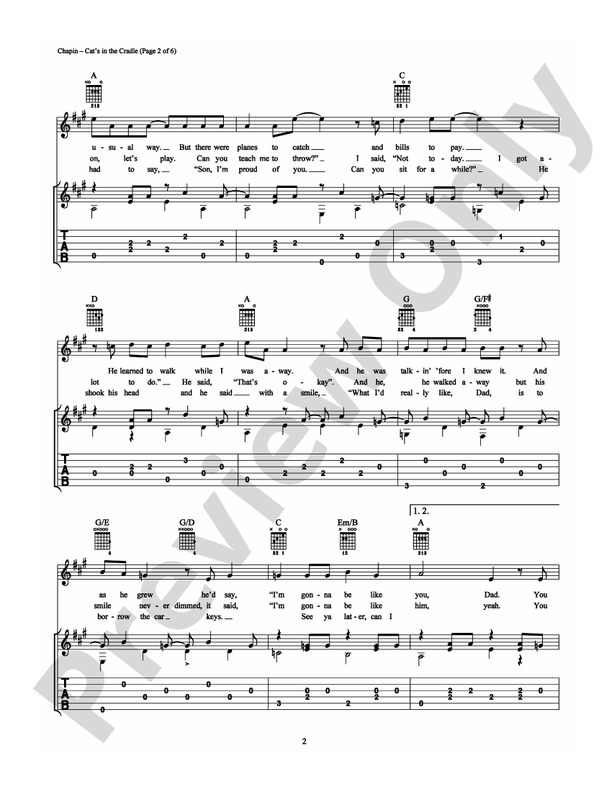 Cat's in the Cradle - Guitar TAB (Digital Download)
