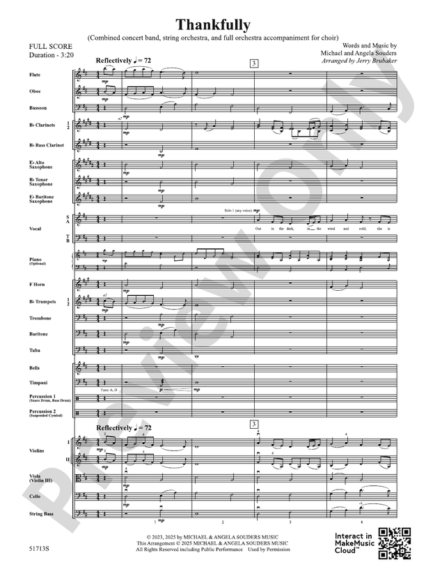 Thankfully - Full Orchestra Conductor Score & Parts (Digital Download)