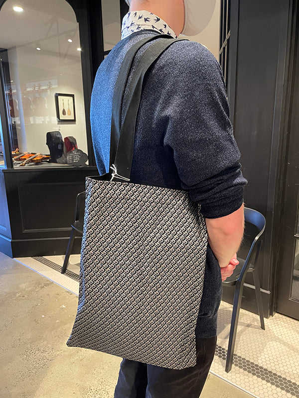 Large Music Bag Black with Small Silver Treble Clefs