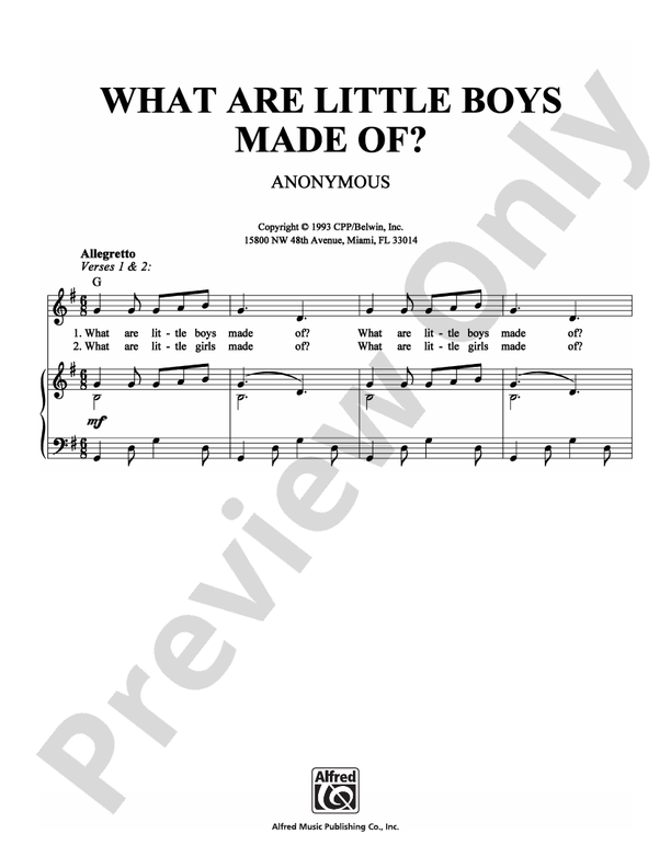 What Are Little Boys Made Of? - DSM-PS-0000586 - Easy Piano (Digital Download)