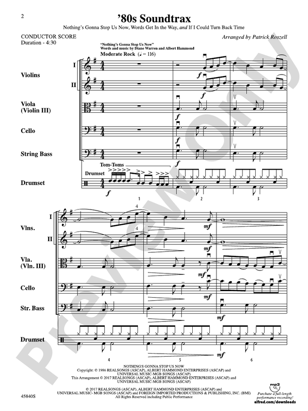 80s Soundtrax - String Orchestra Conductor Score & Parts (Digital Download)