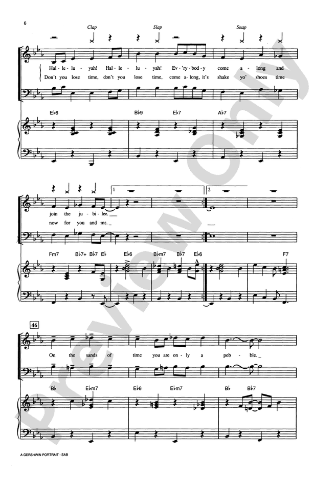 A Gershwin Portrait! The Music of George and Ira Gershwin - SAB Choral Octavo (Digital Download)