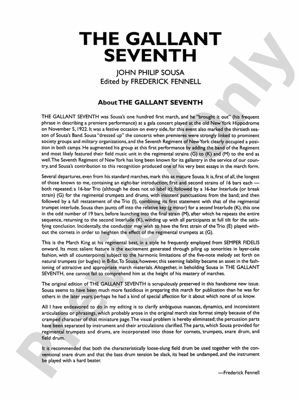 The Gallant Seventh - Concert Band Conductor Score & Parts (Digital Download)