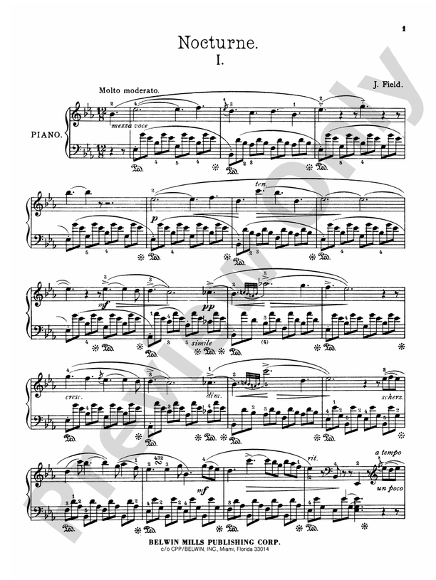 Field - Nine Nocturnes - Piano Solo (Digital Download)