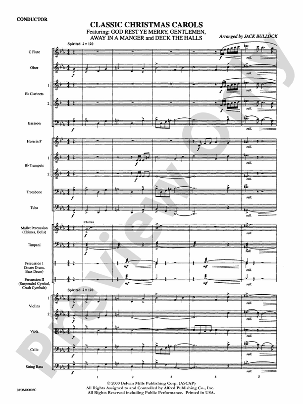 Classic Christmas Carols – Full Orchestra Conductor Score & Parts (Digital Download)