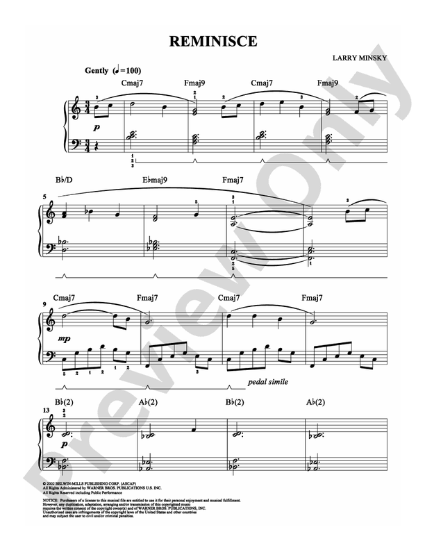 Reminisce - Arr. Unknown - Easy Piano (Digital Download)