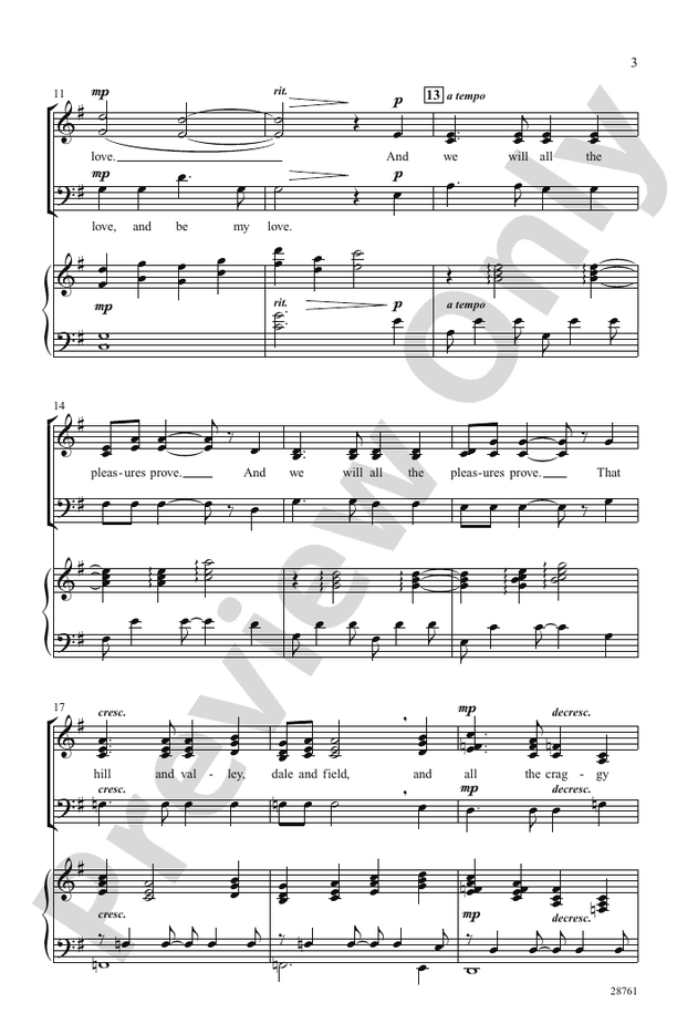 Come Live with Me and Be My Love – SSAB Choral Octavo (Digital Download)