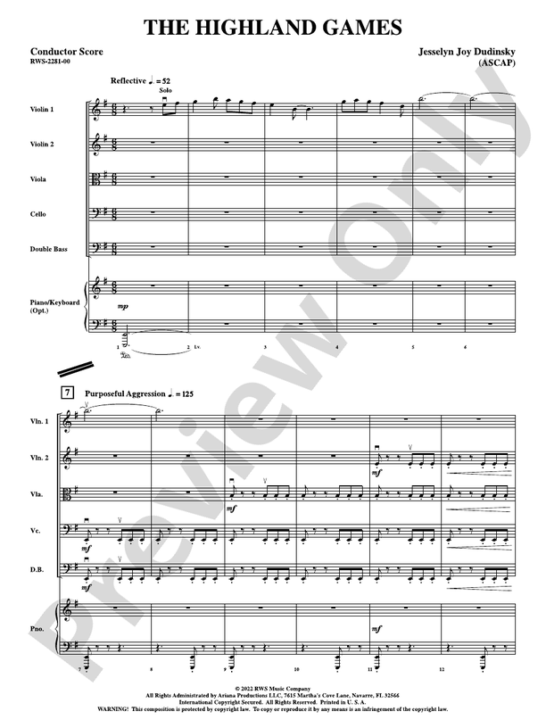 The Highland Games - String Orchestra Conductor Score & Parts (Digital Download)