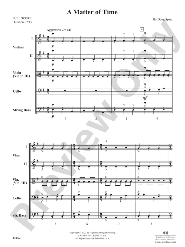A Matter of Time - String Orchestra Conductor Score & Parts (Digital Download)
