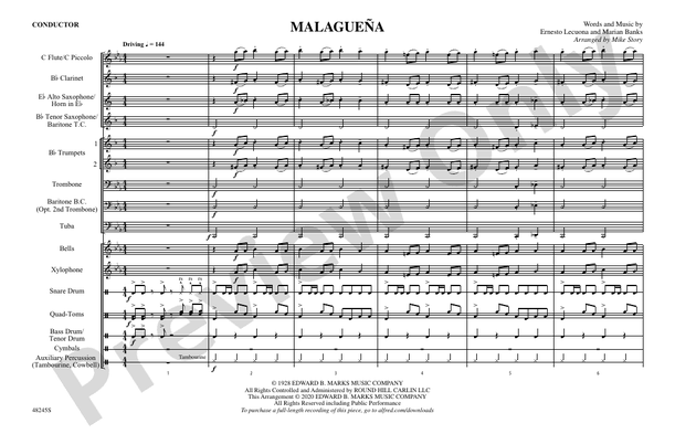 Malaguena – Marching Band Conductor Score & Parts (Digital Download)