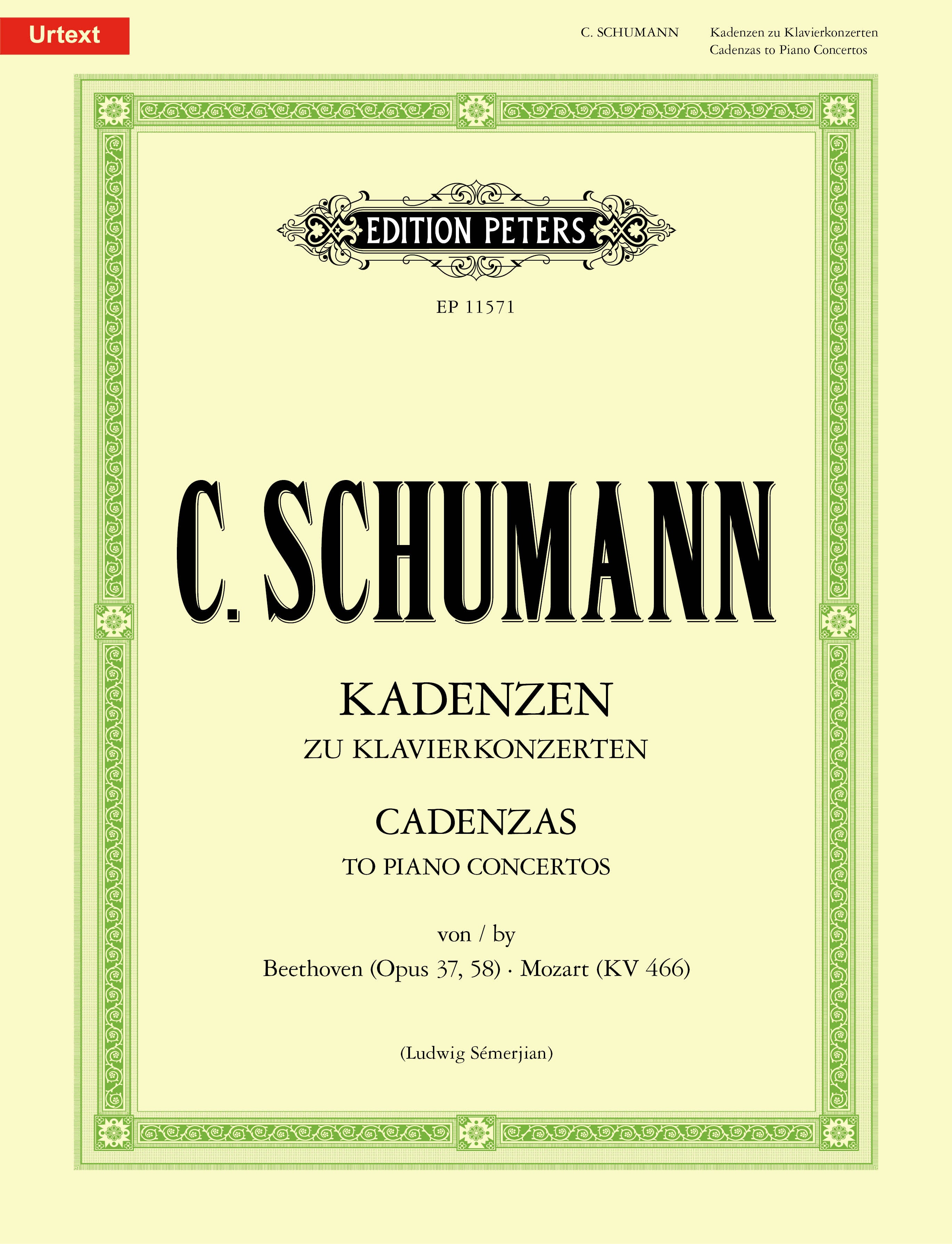 Schumann - Cadenza to Mozart's Piano Concerto in D Minor K466, first movement (initial version) (EP11571) - Piano Solo (Digital Download)