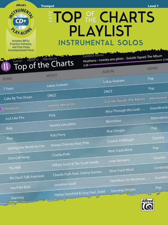 Easy Top of the Charts Playlist Trumpet Bk/CD