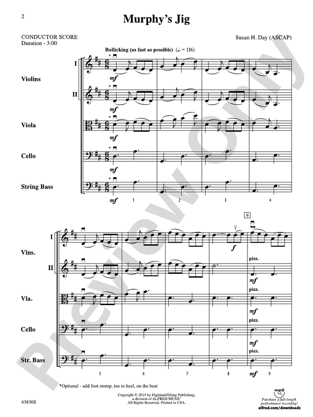 Murphy's Jig – String Orchestra Conductor Score & Parts (Digital Download)