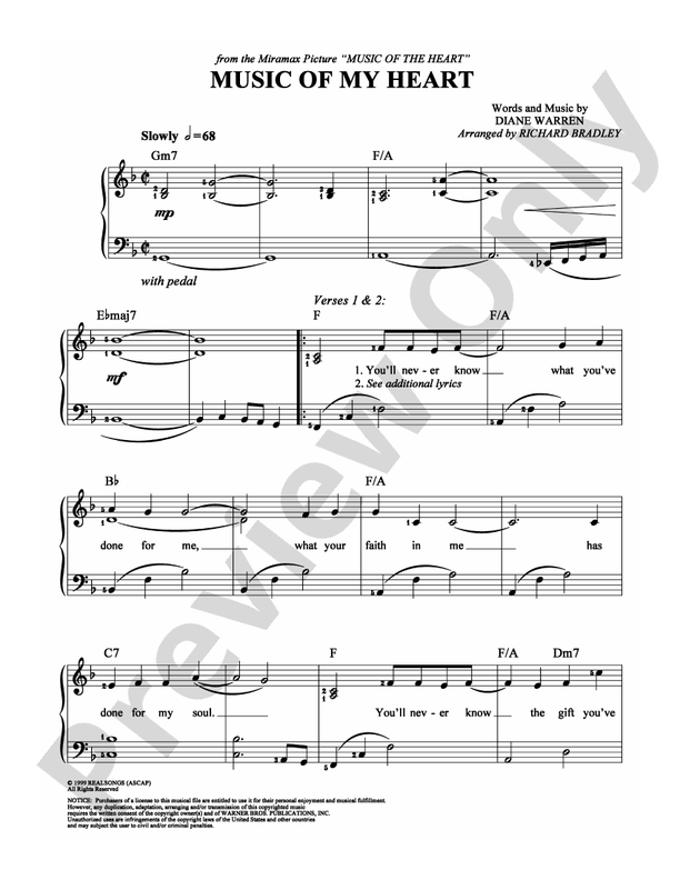 Music Of My Heart - Arr. Richard Bradley (DSM-PS-0004937) - Easy Piano (Digital Download)