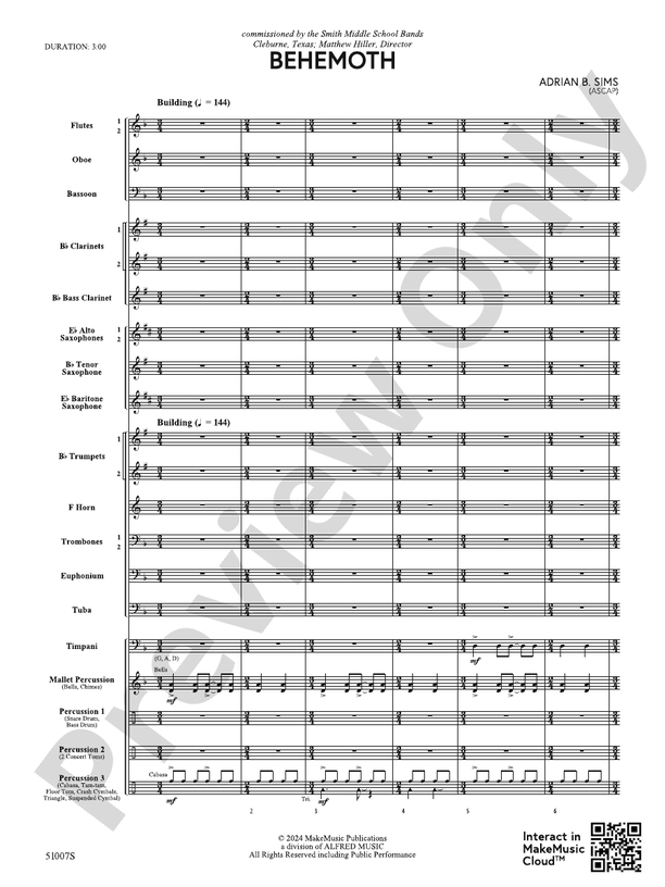 Behemoth – Concert Band Conductor Score & Parts (Digital Download)