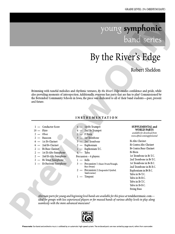 By the River's Edge (Grade 2.5) - Concert Band Conductor Score & Parts (Digital Download)
