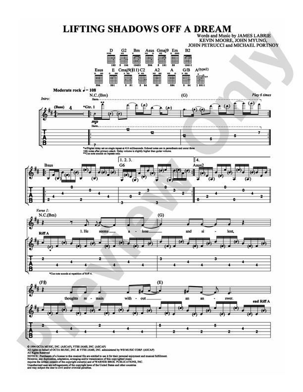 Lifting Shadows Off a Dream - Guitar TAB (Digital Download)