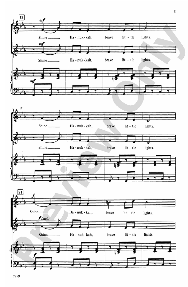 Shine Hanukkah - 2-Part Choral Octavo (Digital Download)