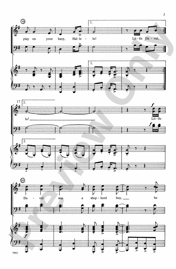 Little David, Play on Your Harp – SATB Choral Octavo (Digital Download)