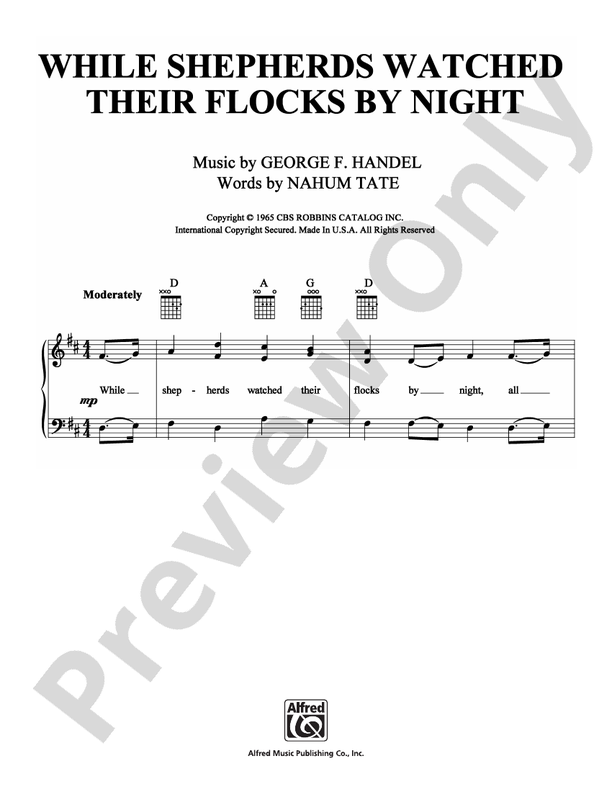 While Shepherds Watched Their Flocks By Night -  George Frideric Handel - PVG (Digital Download)