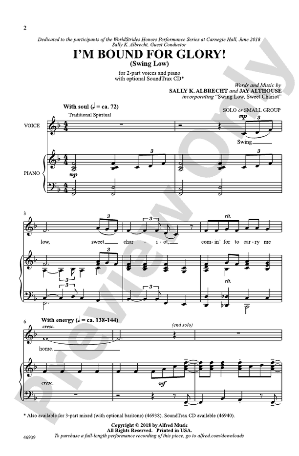 I'm Bound for Glory! – 2-Part Choral Octavo (Digital Download)