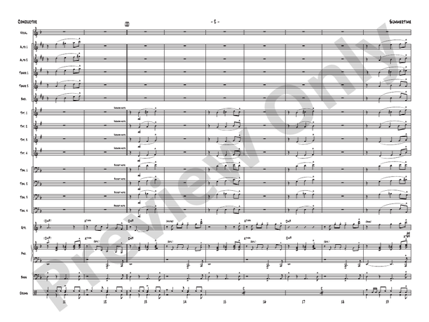 Summertime (Arr. John Denton) - Jazz Ensemble Conductor Score & Parts(Digital Download)