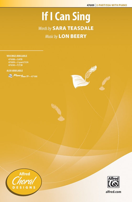 If I Can Sing – 2-Part / SSA Choral Octavo (Digital Download)