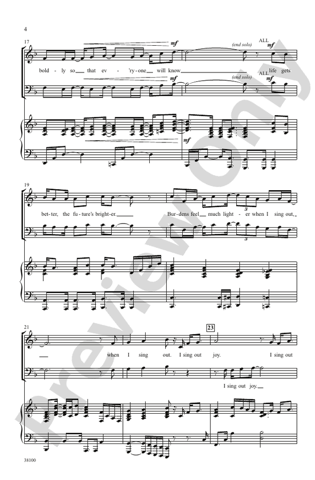 I Sing Out – SATB Choral Octavo (Digital Download)