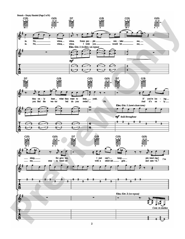 Empty Handed - Guitar TAB (Digital Download)