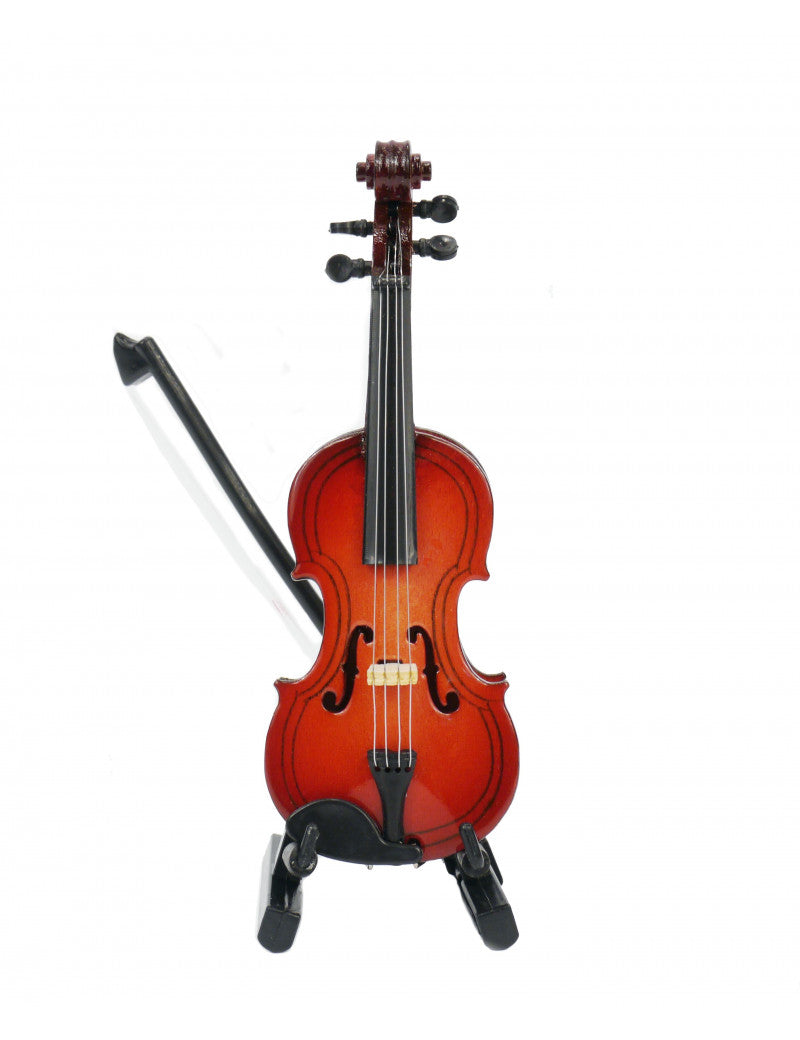 Miniature Violin Bow and Stand 10cm