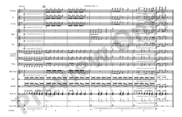 NFL Countdown Theme – Marching Band Conductor Score & Parts (Digital Download)