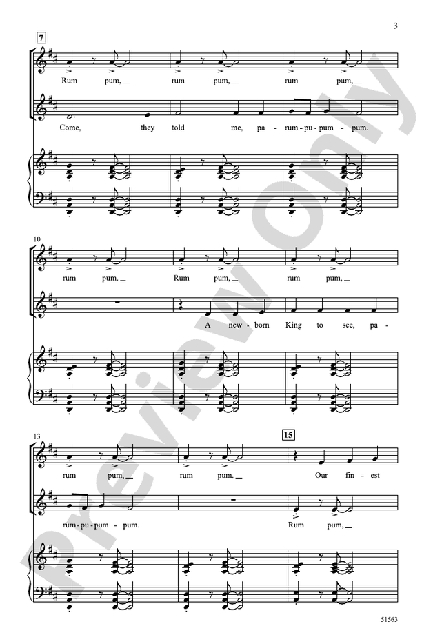 The Little Drummer Boy - 2 Part/SSA Choral Octavo (Digital Download)