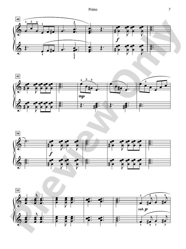Grand Duets for Piano, Book 6: 5 Late Intermediate Pieces  - 1 Piano, 4 Hands (Digital Download)