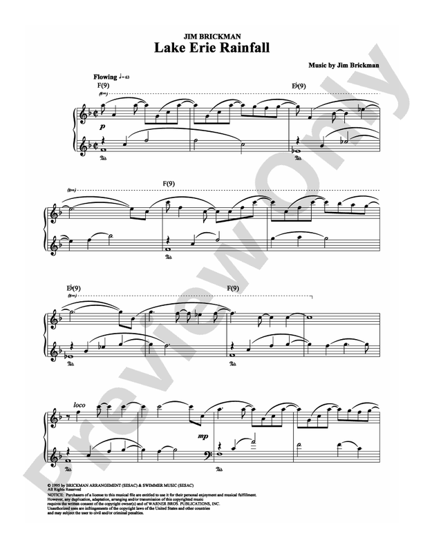 Lake Erie Rainfall - Piano (Digital Download)