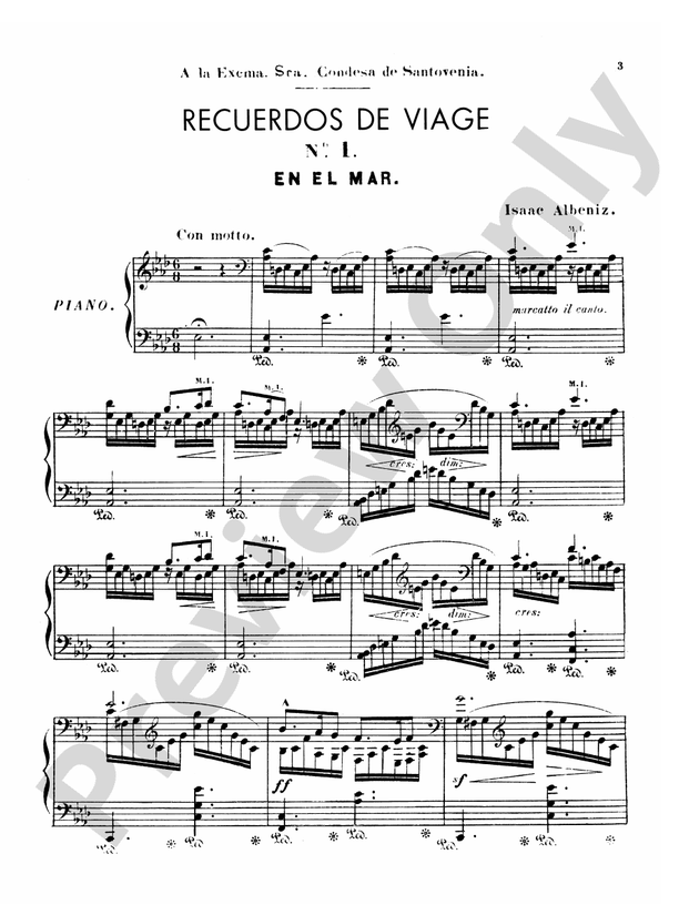 Albeniz - Recuerdos de Viaje - Piano Solo (Digital Download)