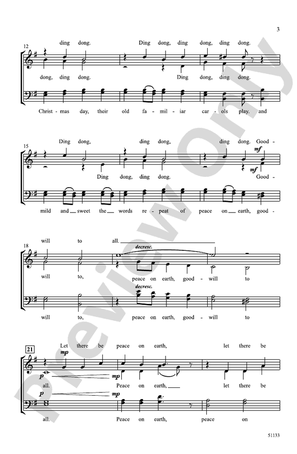 I Heard the Bells - SATB A Cappella Choral Octavo (Digital Download)