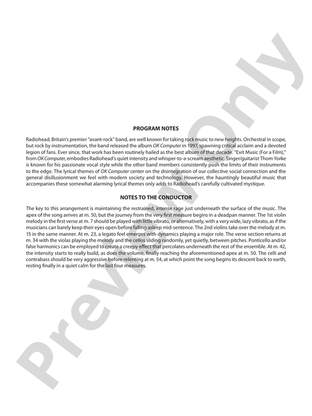 Exit Music (For a Film) – String Orchestra Conductor Score & Parts (Digital Download)