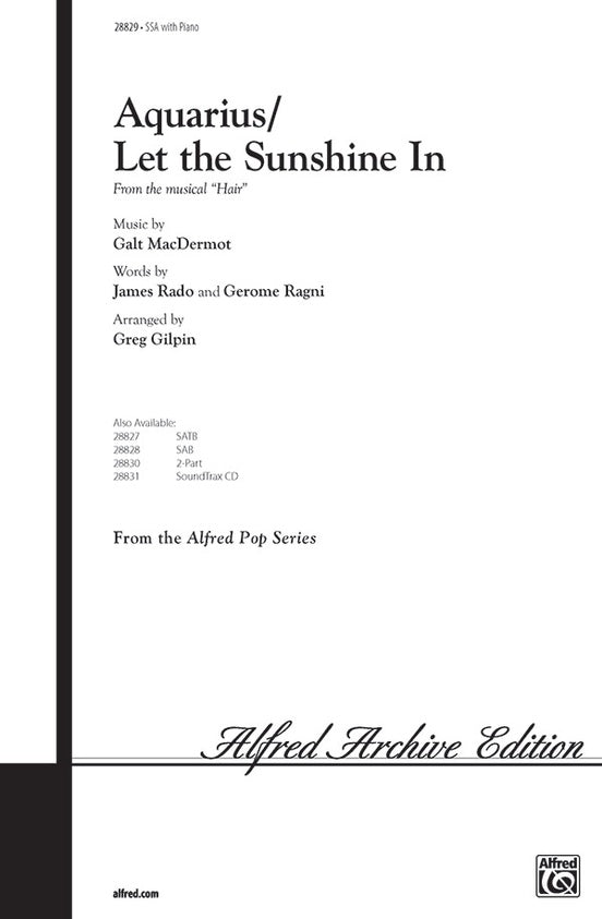 Aquarius / Let the Sunshine In – SSA Choral Octavo (Digital Download)