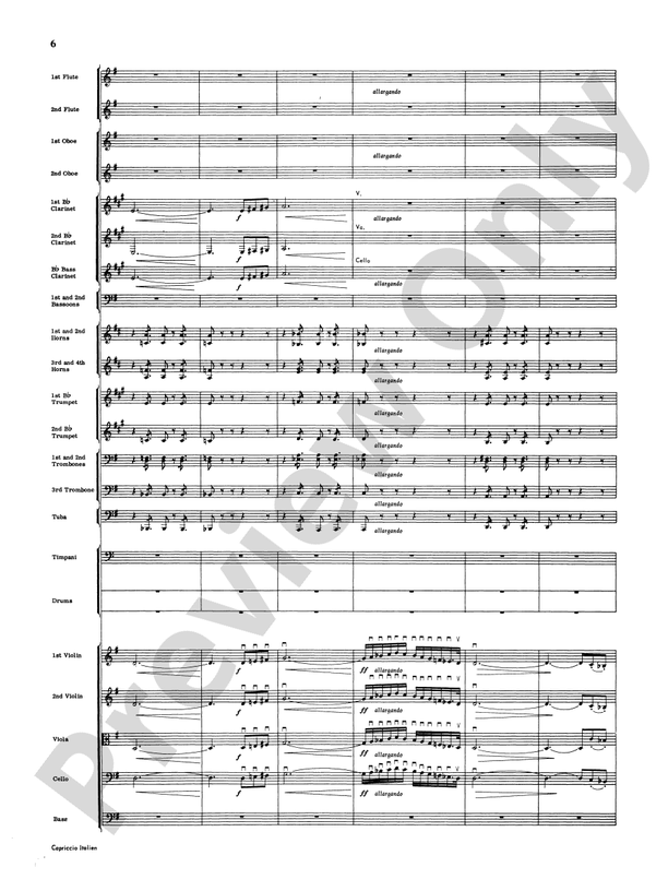 Capriccio Italienne – Full Orchestra Conductor Score & Parts (Digital Download)
