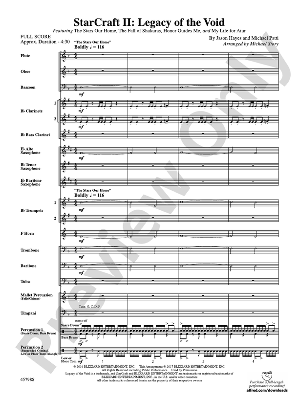 Starcraft II: Legacy of the Void - Concert Band Conductor Score & Parts (Digital Download)