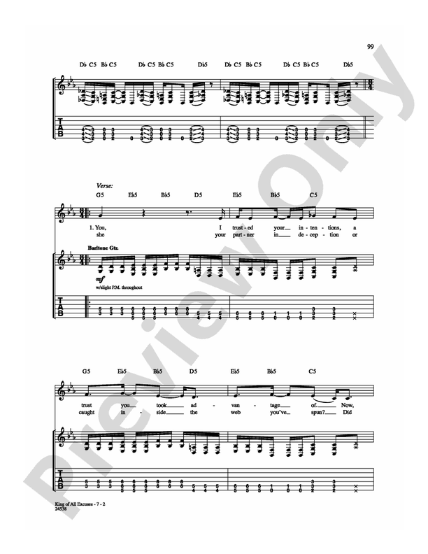King of All Excuses - Guitar TAB (Digital Download)