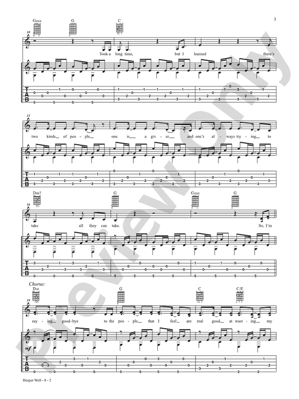 Deeper Well (From the studio album 'Deeper Well') - Guitar (Digital Download)