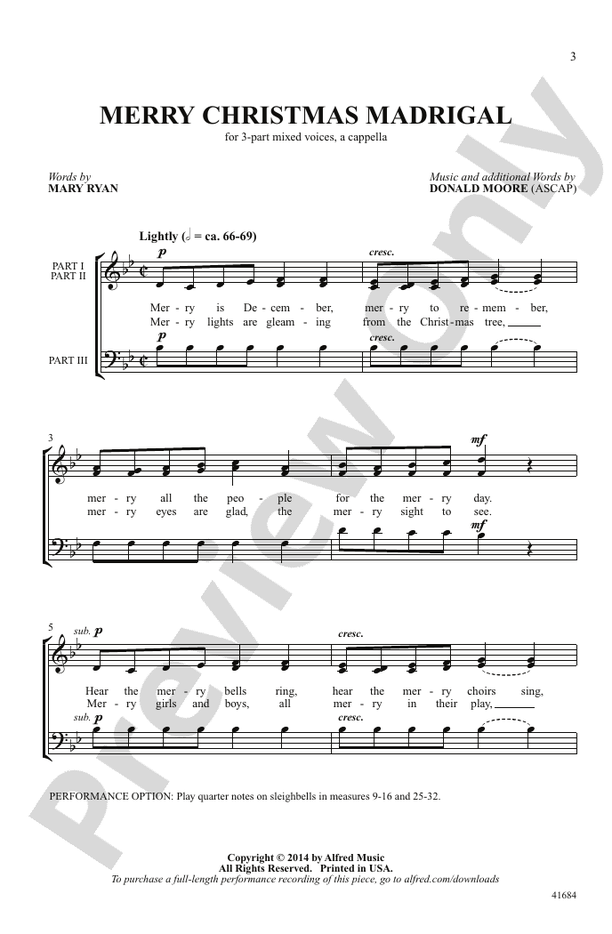 Merry Christmas Madrigal – 3-Part Mixed, a cappella Choral Octavo (Digital Download)