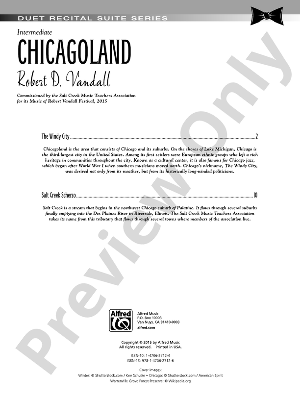 Chicagoland - 1 Piano, 4 Hands (Digital Download)
