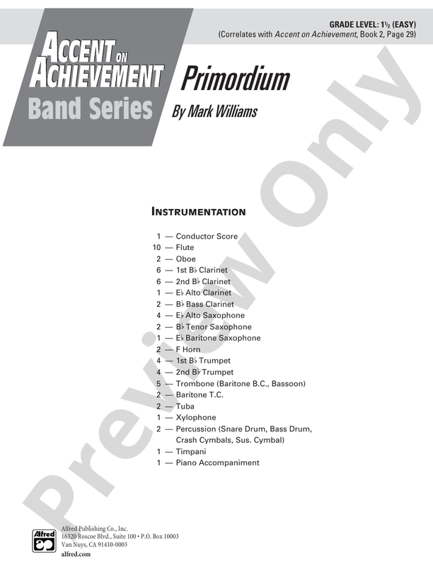 Primordium - Concert Band Conductor Score & Parts (Digital Download)