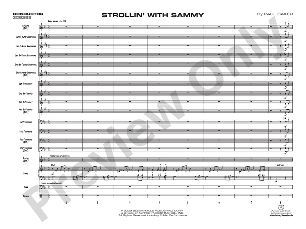 Strollin' with Sammy - Jazz Ensemble Conductor Score & Parts(Digital Download)