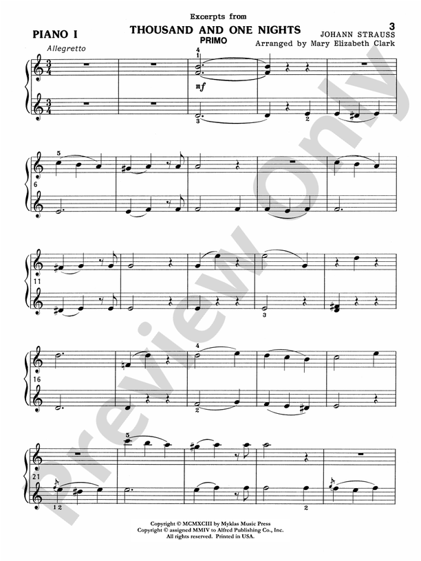 Thousand and One Nights - 2 Pianos, 8 Hands (Digital Download)