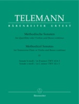 Methodical Sonatas Book 4 Nos 7-8 - for Flute or Violin and Basso continuo - Georg Philipp Telemann - Flute|Violin Barenreiter