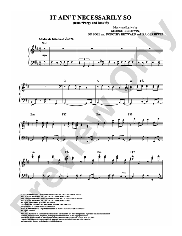 It Ain't Necessarily So - Piano (Digital Download)